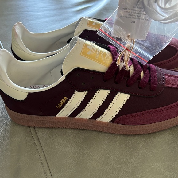 adidas Samba Maroon and White Women's Shoes - Picture 4 of 8